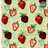 Strawberry Leaf Patterned Digital Printed Fabric